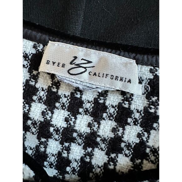 Vintage IZ Byer Black Long Sleeve Mini Dress with Houndstooth Shrug size Small - Picture 3 of 10